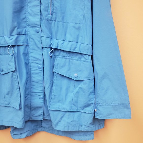 J. Crew Zip Front Perfect Lightweight Perfect Rain Jacket Sky Blue - Picture 4 of 12